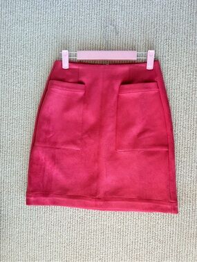 LOFT Pink Suede Work Skirt